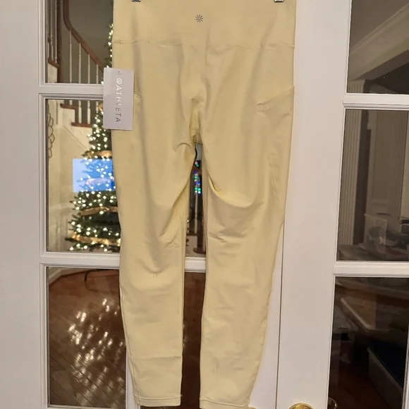 NWT INTERVAL STASH HIGH RISE 7/8 LEGGING TIGHT, SIZE MEDIUM, GLOW LIGHT YELLOW - Picture 2 of 2